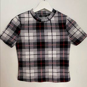 Shein plaid fitted top